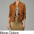 MICHAEL Michael Kors Women's Leather Zip Front Motocross Jacket