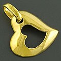 14k Gold over Sterling Silver Open Heart Pendant (China)