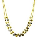14k Two-tone Gold Double-strand Swirl Heart Necklace
