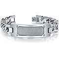 Stainless Steel Men's 'Diamond Brite' ID-style Bracelet