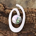 Sterling Silver Abalone Oval Swirl Pendant (Mexico)