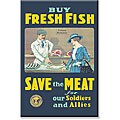 Tips relating to America Jukebox Flyer US Government 'Buy Fresh Fish Save Meat' Gallery-wrapped Canvas Art