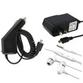 Eforcity White Headset/ AC Home/ Car Chargers for LG vx8560 / vx9700
