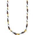 Stainless Steel Women's 30-inch Tri-color Necklace
