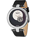 Burgi Women's Diamond Round Black Watch