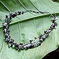 Pearl and Rutile Quartz 'River Of Night' Necklace (3-5 mm) (Thailand)