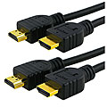 Black 6-foot Gold-plated HDMI Cable (Pack of 2)
