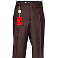 Mantoni Men's Brown Wool Flat-front Dress Pants