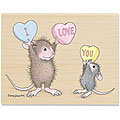 House Mouse 'With All My Heart' Wood-mounted Rubber Stamp