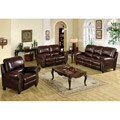 Madison Premium Italian Leather Pushback Reclining Sofa Set