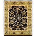 Evaluation blogs on Uzbek Bokhara rug Indo Uzbek Hand-knotted Black/ Light Green Wool Rug (6'5 x 9')