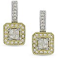 10k Two-tone Gold 3/8ct TDW Diamond Earrings (H-I, I1-I2)