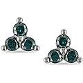 10k White Gold 1/2ct TDW Blue Diamond Stud Earrings (I2-I3)