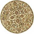 Handmade Classic Ivory Wool Rug (5' Round)