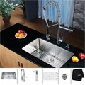 Kraus Stainless Steel Undermount Kitchen Sink, Chrome Faucet/ Dispenser