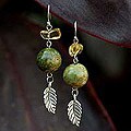 Silver 'Cool Forest' Jasper and Citrine Earrings (Thailand)