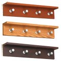 Safco Contempo 4-hook Wood Wall Rack