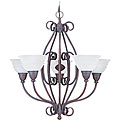 San Remo Five-light Textured Rust Patina Fluid-form Chandelier