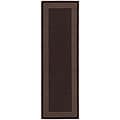 Hand-tufted Chocolate Border Wool Rug (2'5 x 12')