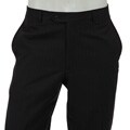 Palm Beach Men's Flat Front Navy Stripe Wool Dress Trousers