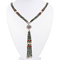 Silver Jade Lariat Necklace (Thailand)