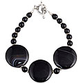 Silver and Black Onyx Medallion Bracelet (Thailand)