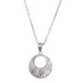 Sterling Silver Textured Medallion Necklace