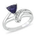 10k White Gold Iolite and Diamond Fashion Ring