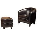 Lexington Leather Armchair and Ottoman Set
