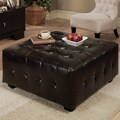 Bentley Bonded Leather Square Cocktail Ottoman