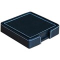Dacasso Eco-friendly Leather Coasters with Holder (Set of 4) 