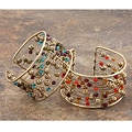 Brass Carmen Glass Bead Cuff Bracelet (India)