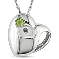 10k White Gold Peridot Heart Necklace
