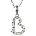 10k White Gold 1/5ct TDW Diamond Heart Necklace (H-I, I2-I3)