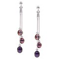 Graduated Triple Strand Dangle Peacock Freshwater Pearl and Sterling Silver ...