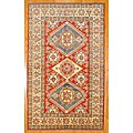 Afghan Kazak Hand-knotted Wool Rug (7'1 x 11'7)
