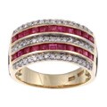 14k Yellow Gold Ruby and 1/3ct TDW Diamond Ring (H-I, I1)