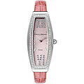 Christian Bernard Women's CZ Bezel Pink Leather Strap Watch