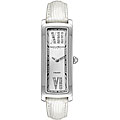 Christian Bernard Women's CZ Numeral White Leather Strap Watch