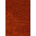 Hand-knotted Vegetable Dye Solo Rust Hemp Rug (3' x 5')