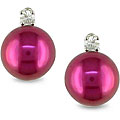 14k Gold Pearl and 1/10ct TDW Diamond Earrings (G-H, I1-I2) (9-10 mm)