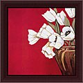 Ann Parr 'Tulips on Red' Framed Canvas Art