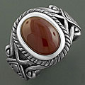 Handcrafted Stainless Steel Carnelian Celtic Oval Ring (China)