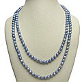 Blue Freshwater Pearl 100-inch Endless Necklace (7-7.5 mm)