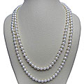 DaVonna White Freshwater Pearl 36-inch Strand (7.5-8 mm)