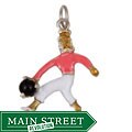Best in Show Sterling Silver Hand Enameled Female Bowler Charm