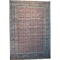 Indo Hand-knotted Red Herati Wool Rug (10' x 14')