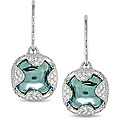 18k Gold Aquamarine and 9/10ct TDW Diamond Earrings (G-H, SI)