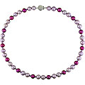 Free supportive guideline for Ball Claw desk Amethyst and Multi-color Freshwater Pearl Necklace
