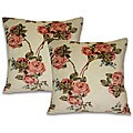 Vintage Floral Print Microluxe Decorative Pillows (Pack of 2)